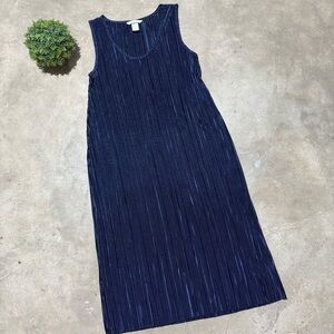 H&M Plisse Modi Dress Size S Navy Blue‎ Formal Wedding Holiday NYE Party MOTB
